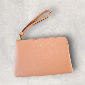 COACH CROSSGRAIN LEATHER PINK WRISTLET